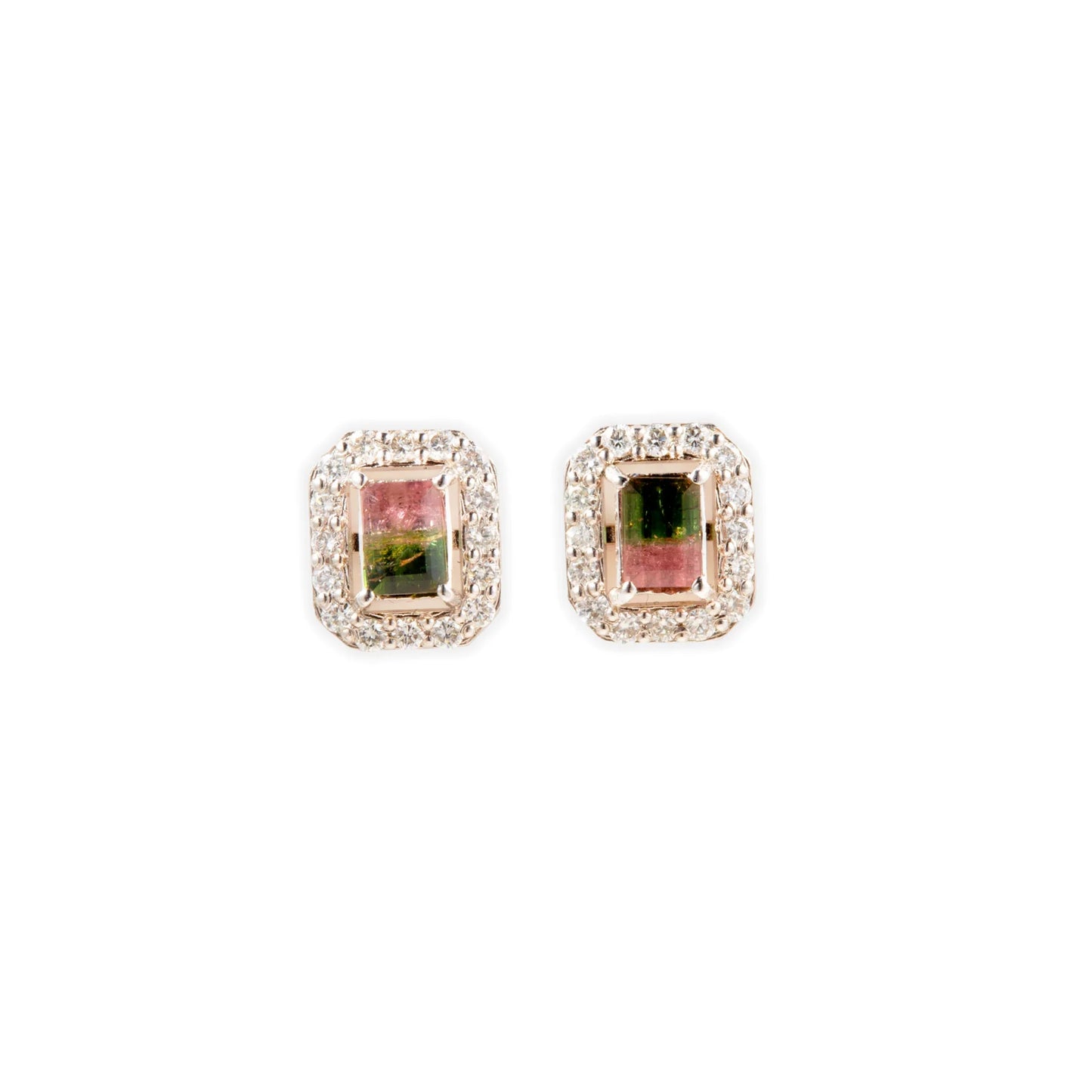 Bi Colour Tourmaline & Diamond Earrings - Jivans