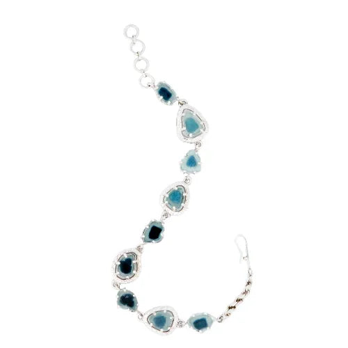 Watermelon Tourmaline Slice Bracelet - Jivans