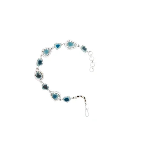 Watermelon Tourmaline Slice Bracelet - Jivans