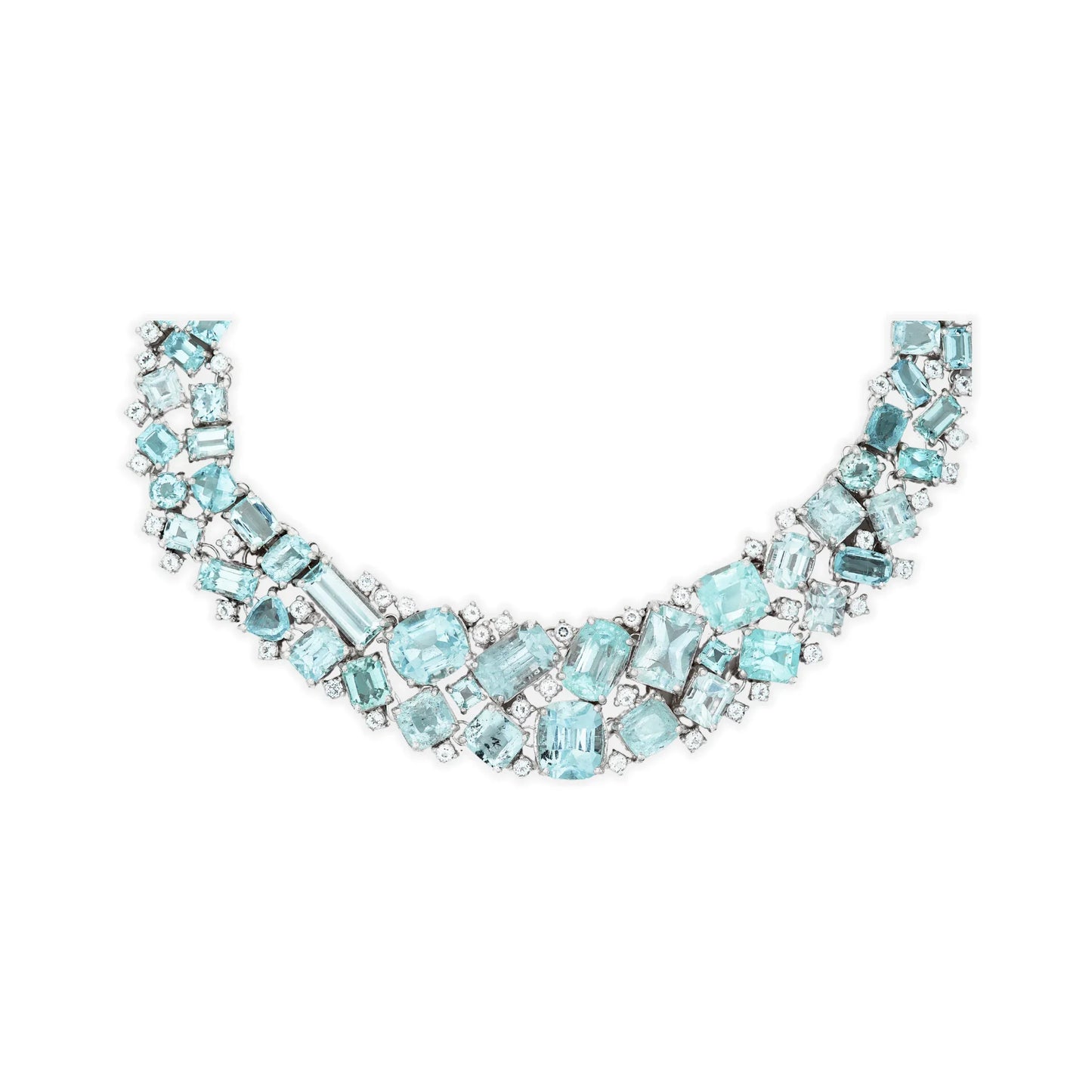 Aquamarine & White Topaz Necklace - Jivans