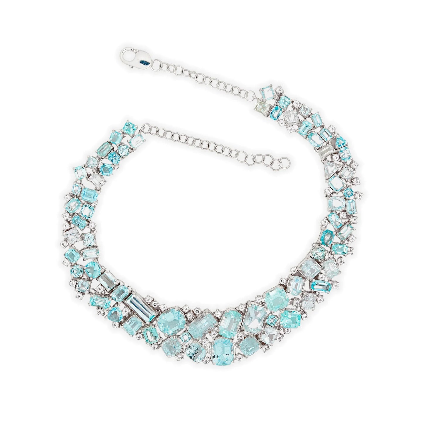Aquamarine & White Topaz Necklace - Jivans
