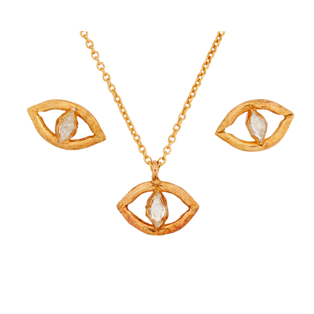 Herkimer Diamond Evil Eye Necklace - Jivans