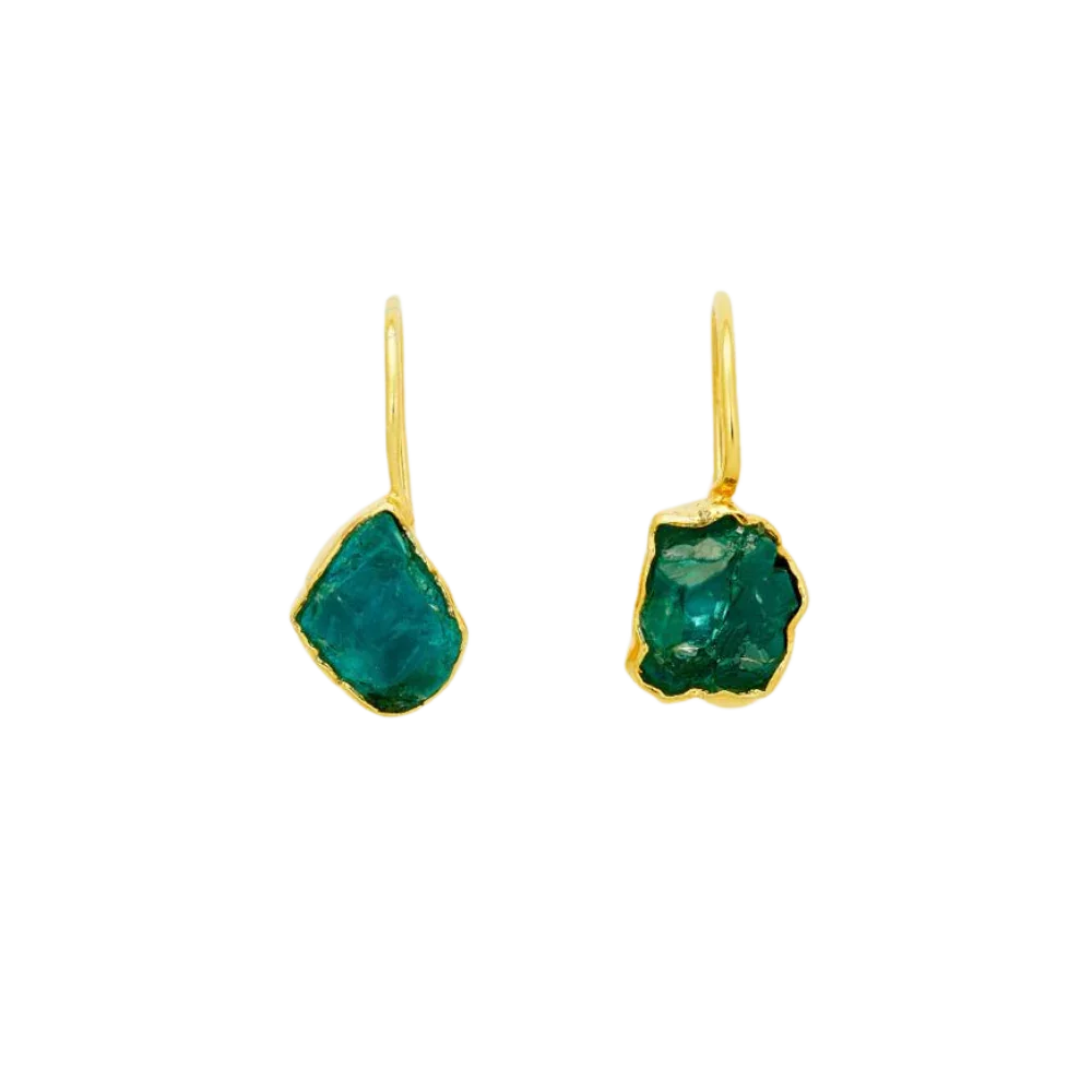 Raw Blue Apatite Earrings - Jivans