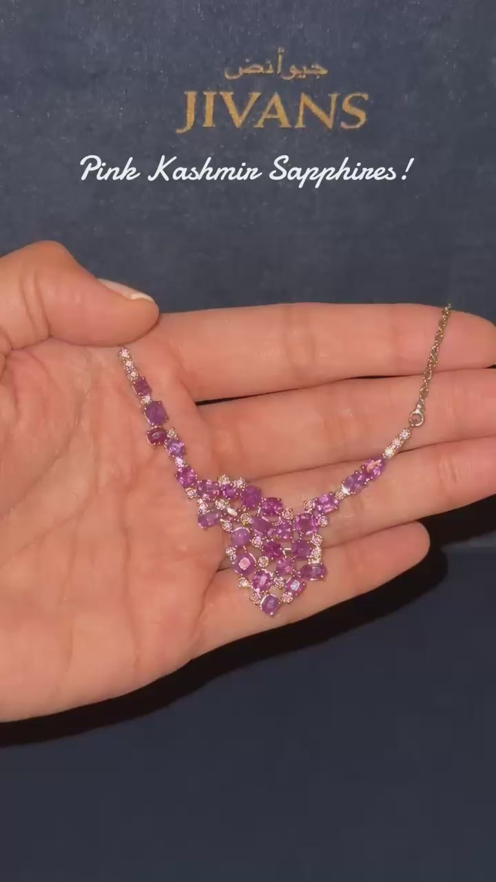 Pink Sapphire & Diamond Necklace