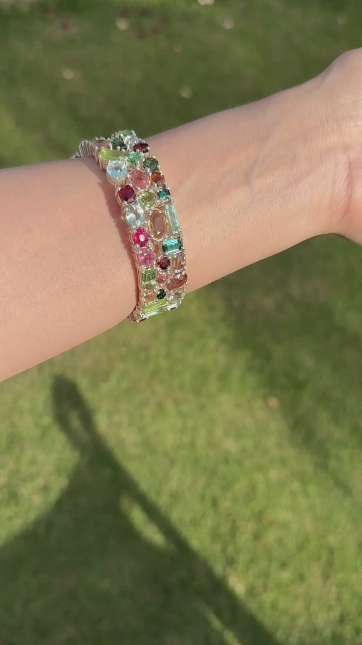 Multi Coloured Tourmaline Bracelet