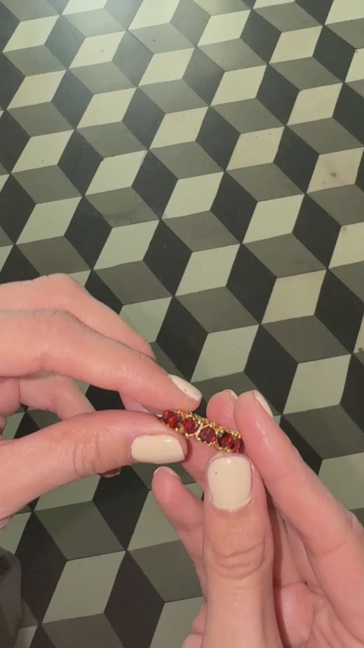 Red Garnet Gold Ring