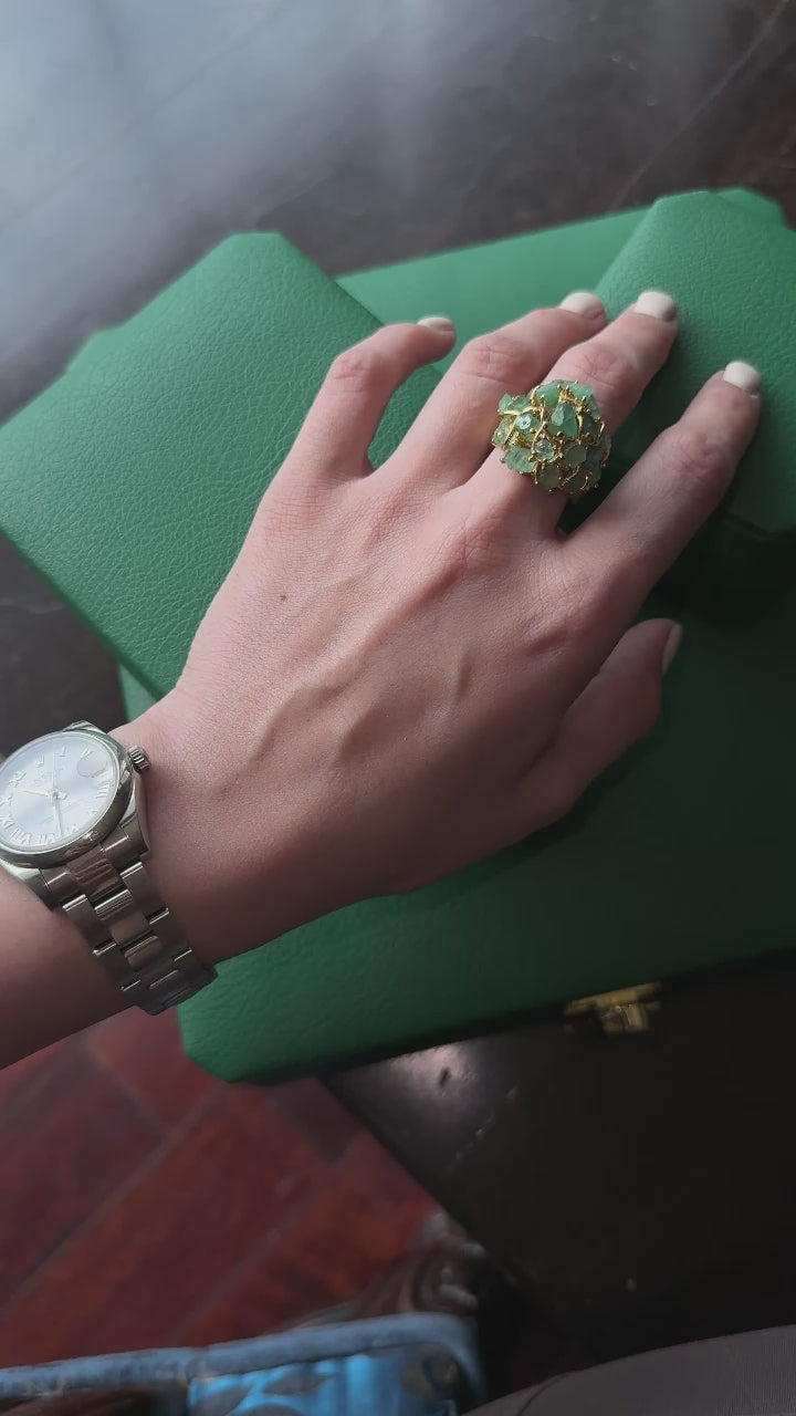 Raw Panjshir Emerald Ring
